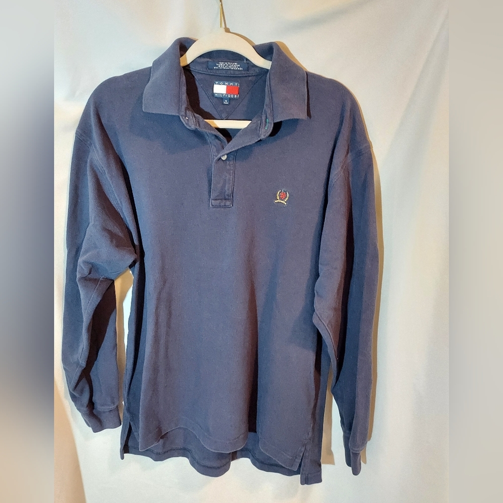 Tommy Hilfiger Men's Navy Long Sleeve Polo Shirt